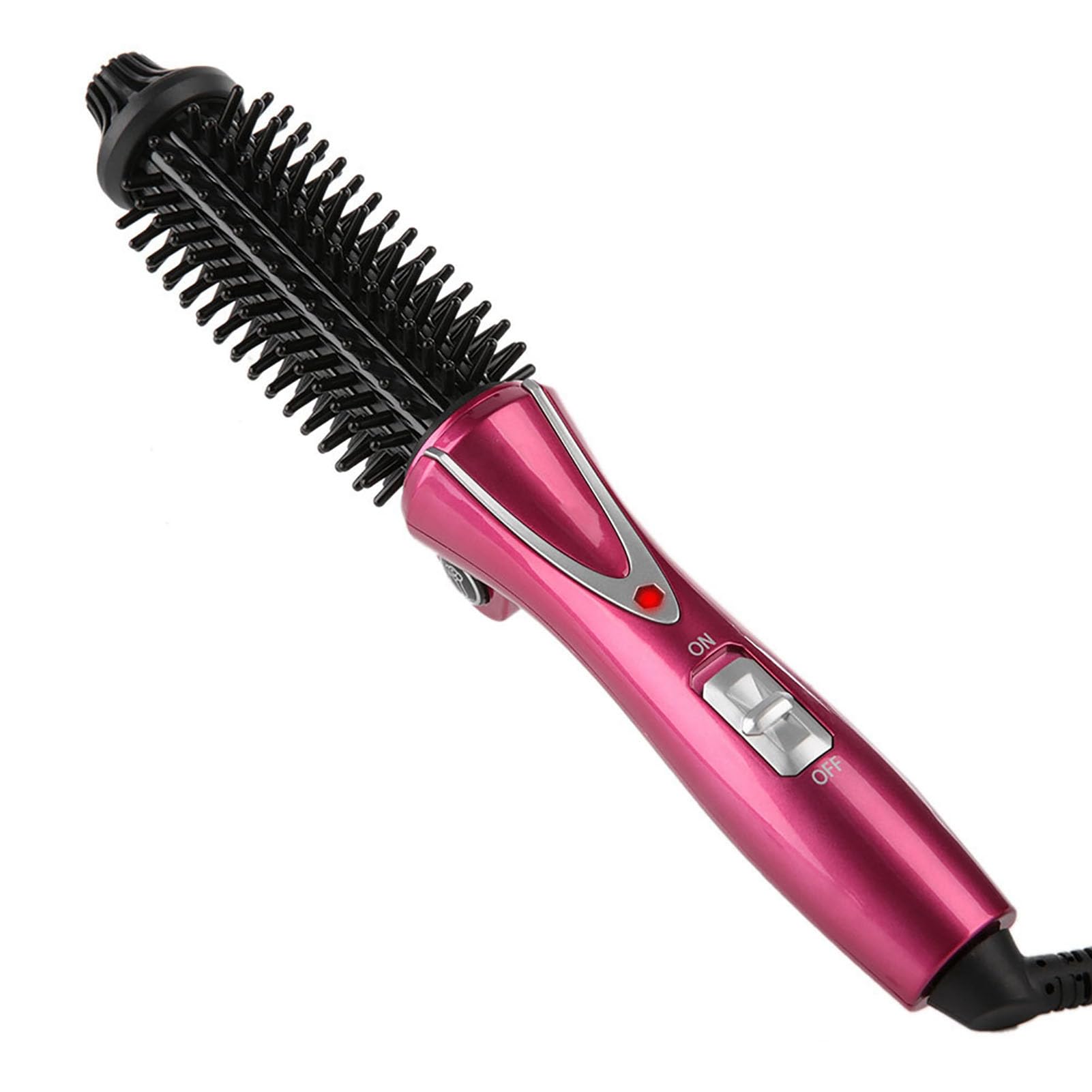 Curling Wand, Hair Curling Brush, Anti Scald Instant Heat Up Hair Curler Hot Brush Professional Hair Crimpers for Women Multi Stylers Brush(UK Plug 220-240V)