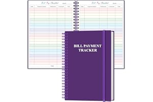 YARIDAR Bill Tracker Notebook - Monthly Bill Organizer & Planner for Personal Budgeting Financial, Monthly Bill Payment Checklist, 5.8" x 8.5", Purple