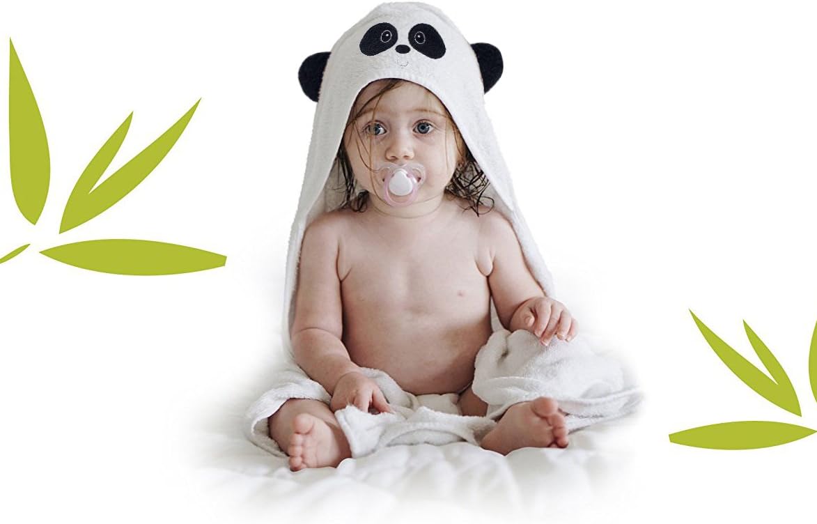 Luxury Hooded Baby Towel & Washcloth By BamBubu - Made From Organic Bamboo | Antibacterial & Hypoallergenic | Extra Soft | Baby Gift set for Infants & Toddlers | Size 75cm x 75cm - 400gsm