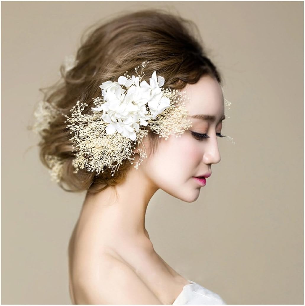 Amazon Co Jp M M K 髪飾り 生花風 和装 ウェディング ヘッドドレス ホワイト 成人式 かんざし フラワー 花嫁アクセサ リー ブライダル 結婚お祝い 二次会プレゼント パーティー 写真撮影 Chh04 服 ファッション小物
