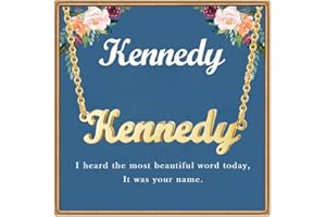 Ldurian Name Necklace Christmas Gifts | Name Pendant Necklace Christmas Gifts | 14K Gold Dainty Name Plate Necklaces Birthday Jewelry Gift for Teen Girls