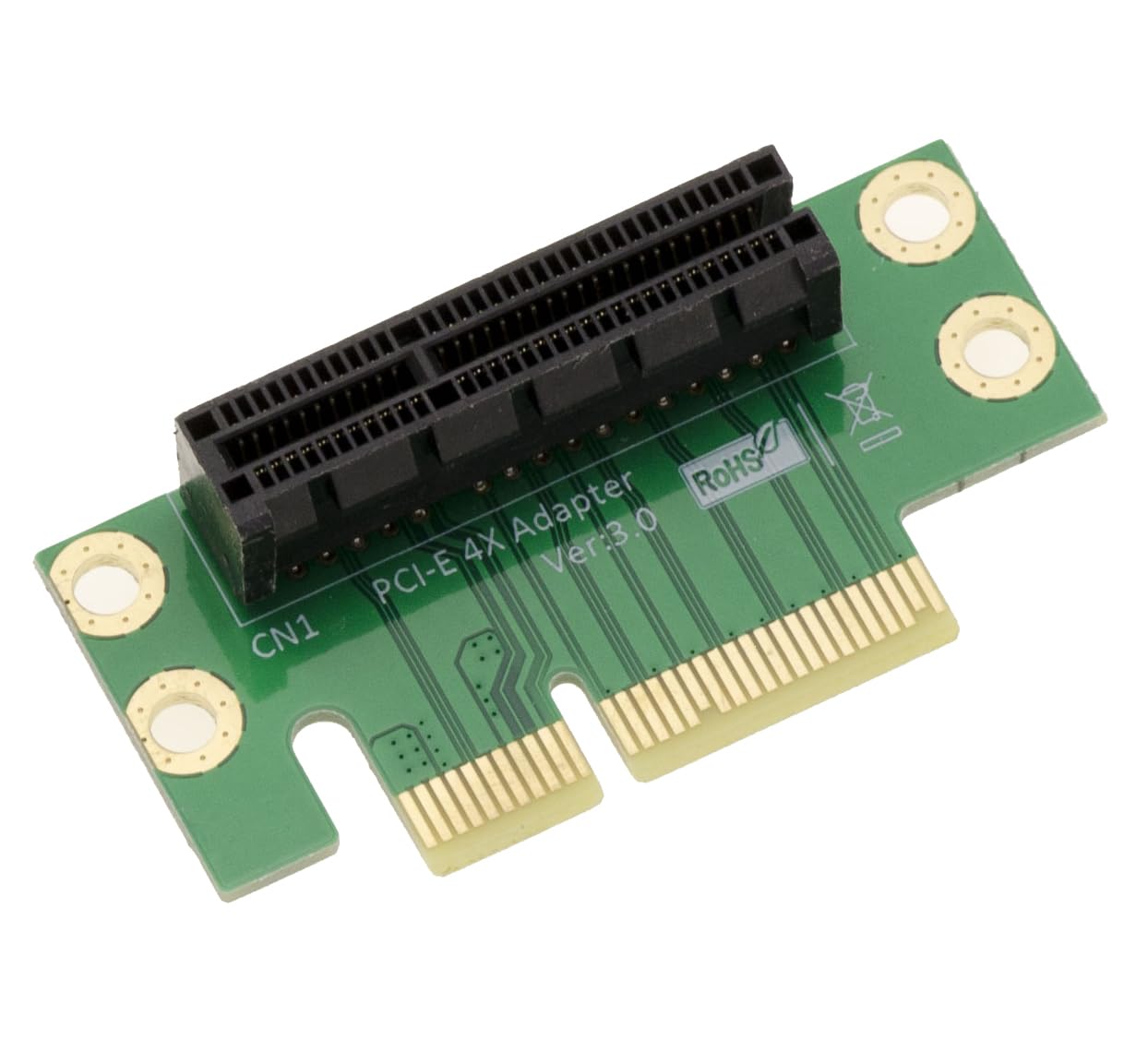 KALEA-INFORMATIQUE 90° riser adapter for PCIe slot x4. For horizontal mounting of a PCI Express card x1 x2 x4