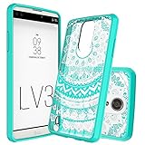 LG Aristo / Phoenix 3 / Fortune Case / K8 2017 Clear Case with HD Screen Protector,AnoKe[Scratch Resistant]Mandala Flower Hard Cover With Rubber TPU Bumper Hybrid Slim Fit LG LV3 TM CH Mint