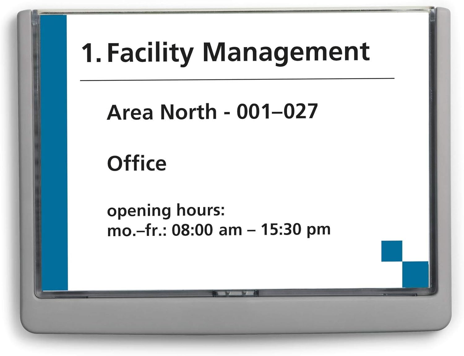 Durable Click Information Sign 210 x 148.5 mm Graphite | Door and Wall Sign | Includes Fittings | Ideal for Offices, Hotels, Public Buildings, etc.