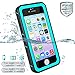 SPIDERCASE iPhone 5/5S/SE Waterproof Case, Full Body Protective Cover Rugged Dustproof Snowproof Waterproof Case Touch ID iPhone 5S 5 SE, NOT for SE 2020 4.7 INCH(Blue&Clear)