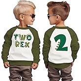 KEKEMI Toddler Boys Birthday Sweatshirt T-Rex Dinosaur Outfit Dino Birthday Party Long Sleeve Shirt Cute Pullover Tops 2-4T