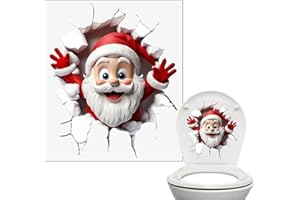 Christmas Toilet Cover Sticker | Fun Waterproof Self-Adhesive Santa Claus Decor,Christmas Bathroom Decorations - for Daily In