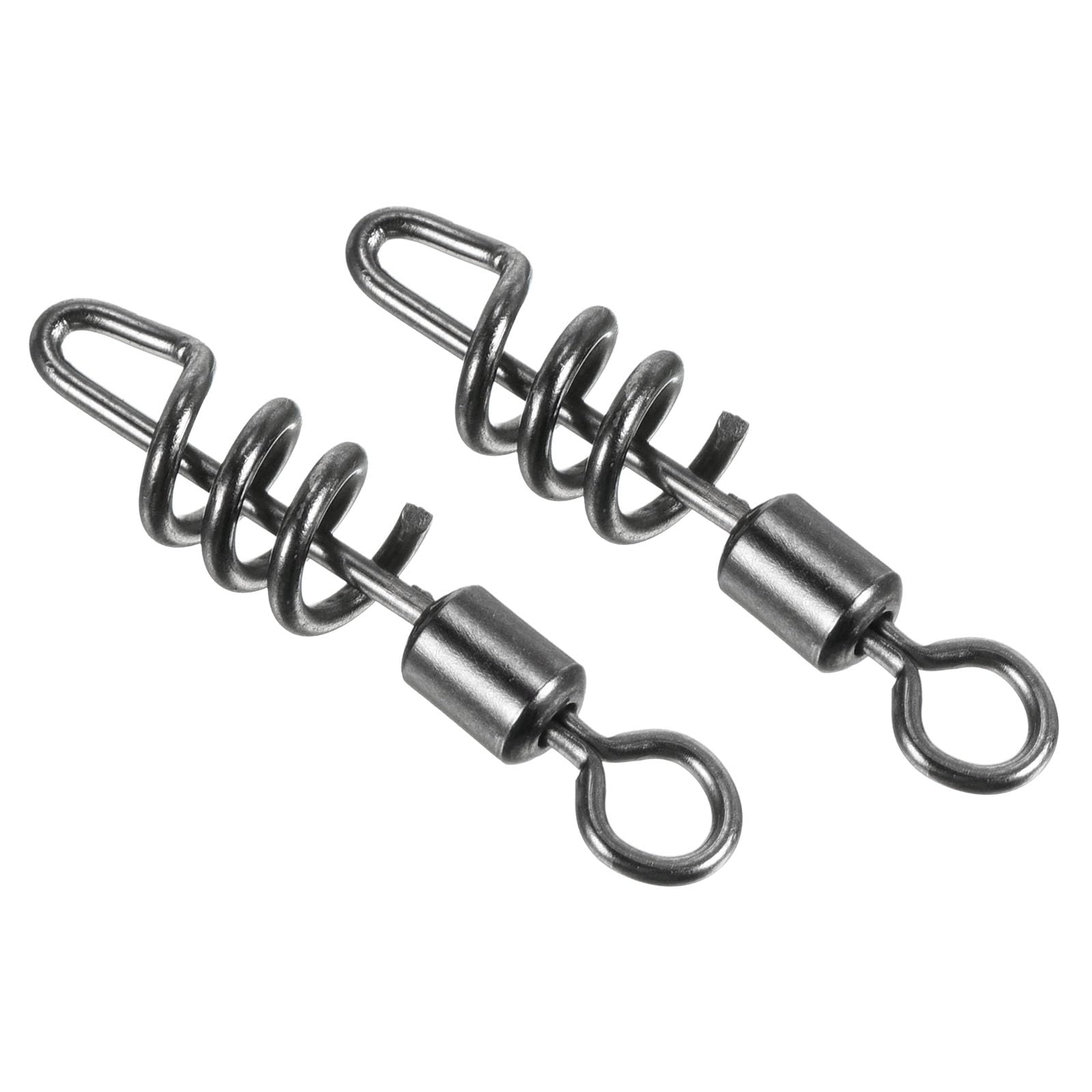 PATIKIL Corkscrew Swivel Snap, 10 Pack 75lb Stainless Steel Quick Release Cork Screw Fishing Terminal Tackle, Black