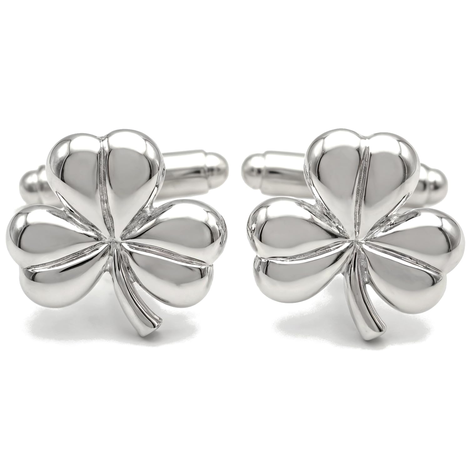 Alexander Castle 925 Sterling Silver Irish Shamrock Celtic Cufflinks for Men - 17mm x 17mm Cufflinks with Jewellery Gift Box