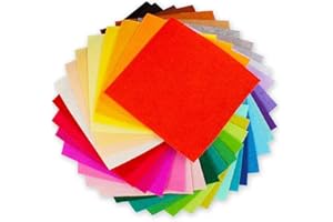 WHTCHSU 62pcs Felt Fabric Sheet 4"x4" Assorted Color DIY Craft Squares Nonwoven 1mm Thick