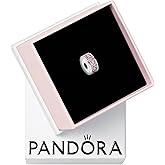 PANDORA Pink Pavé Clip Charm - Compatible with PANDORA Moments - Sterling Silver with Cubic Zirconia - Gift for Her - Jewelry for Women with Gift Box