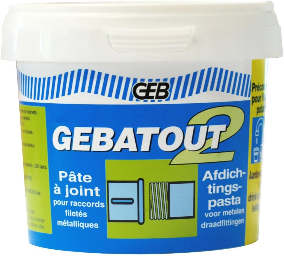 GEB 103982 Gebatout 2 Joint Paste for Threaded Metal Joints Plumbing/Heating Box No. 2500g, Clear