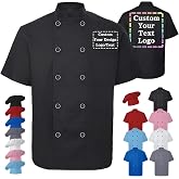 Chef Coat Personalized Chef Jacket Men Women Custom Name Logo Text Work Shirt with Pockets Chef's Hat Uniform Customized Gift