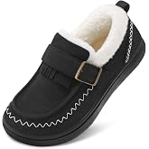 LeIsfIt Women's Moccasin Slippers Wide Toe Box Memory Foam House Shoes | Faux Fur Lining, Removable Insole, Non-Slip TPR Sole, Indoor Outdoor Comfort, Cozy Gift Choice