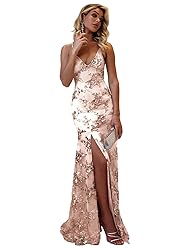 POMUYOO Sparkly Sequin Prom Dresses 2025 with Slit