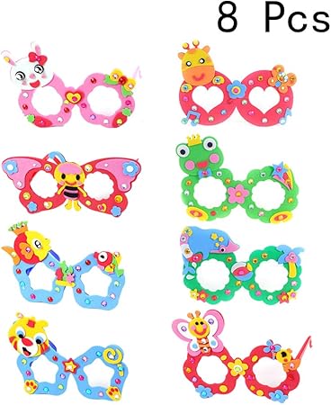 Amazon Toymytoy メガネ おもちゃ サングラス 動物 子供 漫画 Diy 幼稚園 かわいい 手作り Evaダイヤモンドメガネ コスプレ 小道具 誕生日 結婚式 8個セット 変身アクセサリー おもちゃ
