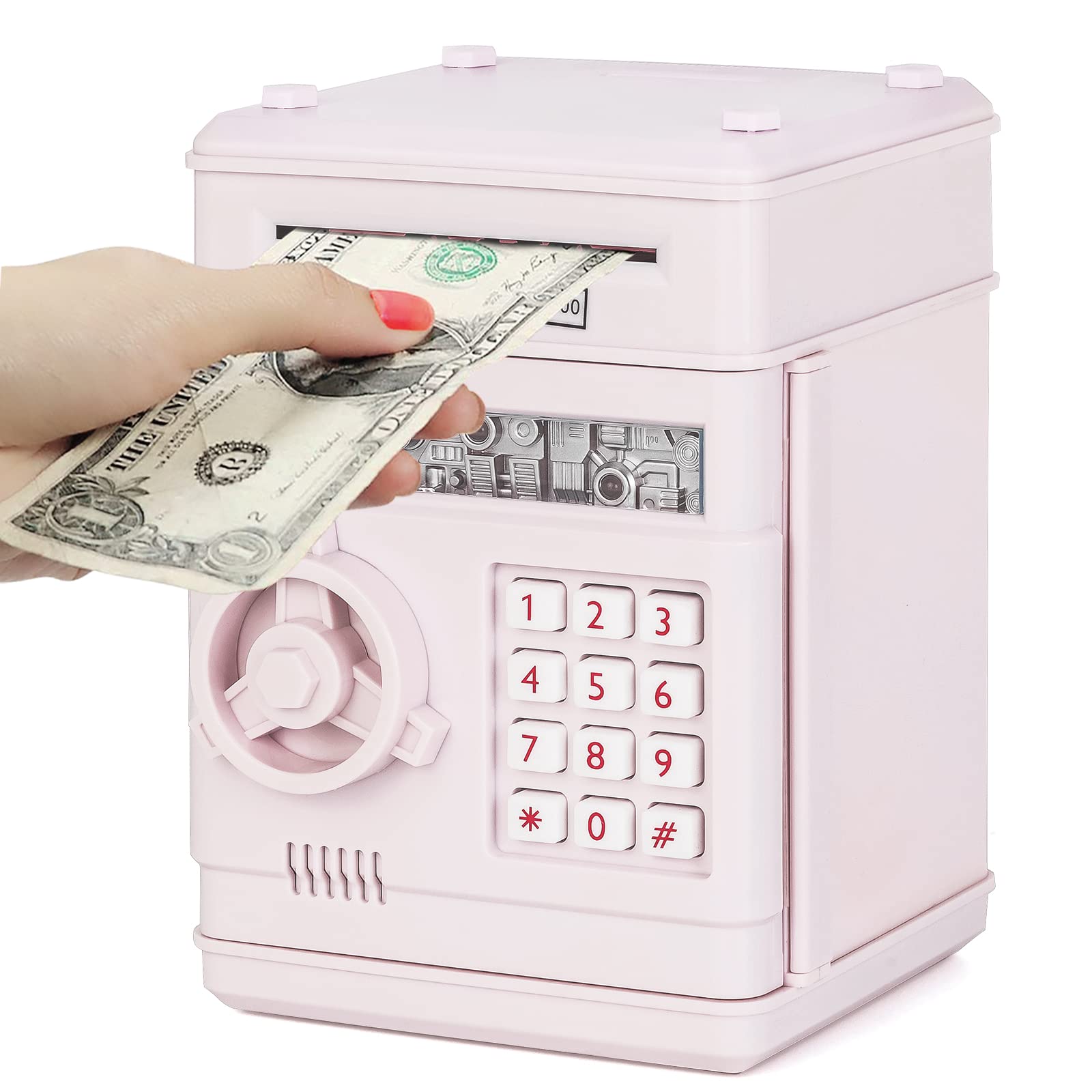 Photo 1 of Refasy Banks for Kids,Electronic Piggy Bank ATM Bank for Kids Cash Coin Can Girls Piggy Bank Money Bank for Children Kids Safe Money Saving Box Gifts Coin Bank for Boys Girls