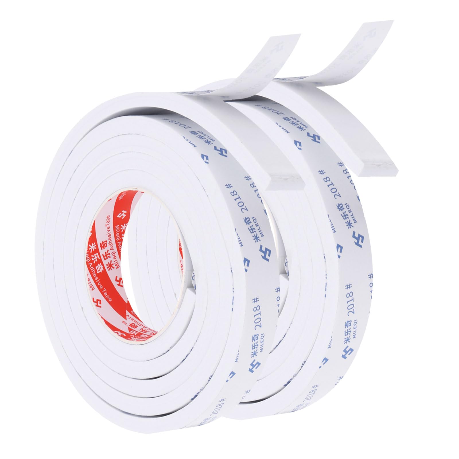 PATIKIL 2m/6.6ft Sealing Foam Tape, 2 Pack 3cm Wide 10mm Thick Single Sided Weather Stripping Door Seal Strip for Window Door Insulation, White