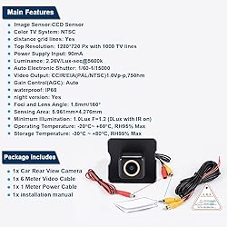 Fisheye 1280x720 Pixel car Backup Camera Reverse