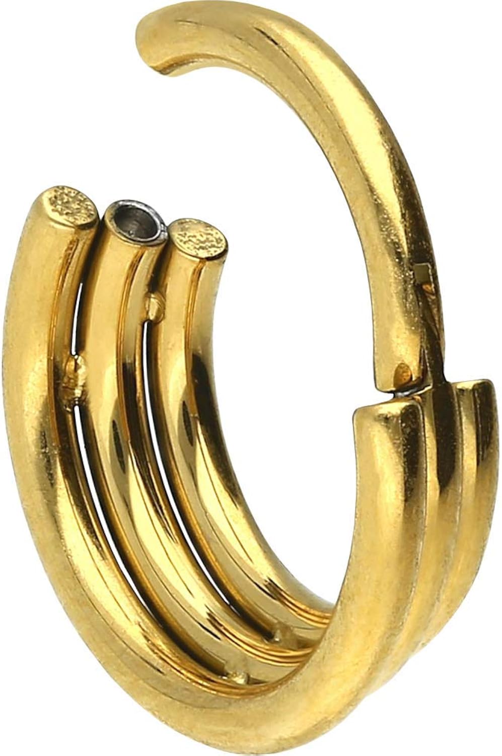 PIERCINGLINE Surgical Steel Segment Ring Clicker, Gold Colours - Image 3