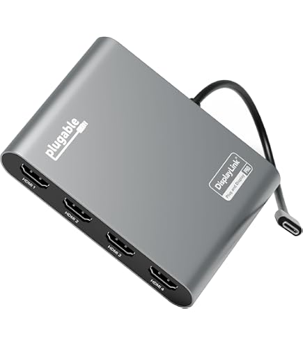 Plugable Adaptador USB C para HDMI, monitor duplo 4K 60Hz, Mac M1