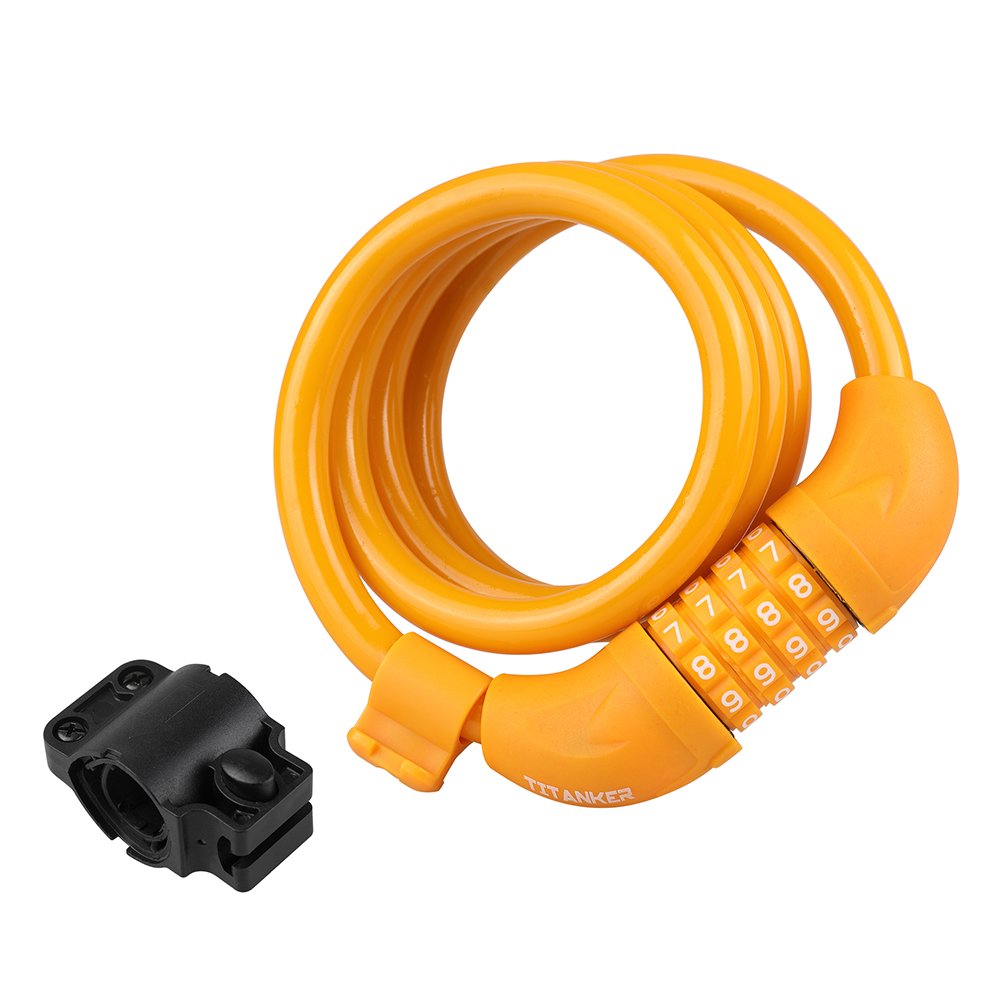 Titanker Bike Lock, Bike Locks Cable 4 feet or 6 feet Coiled Secure