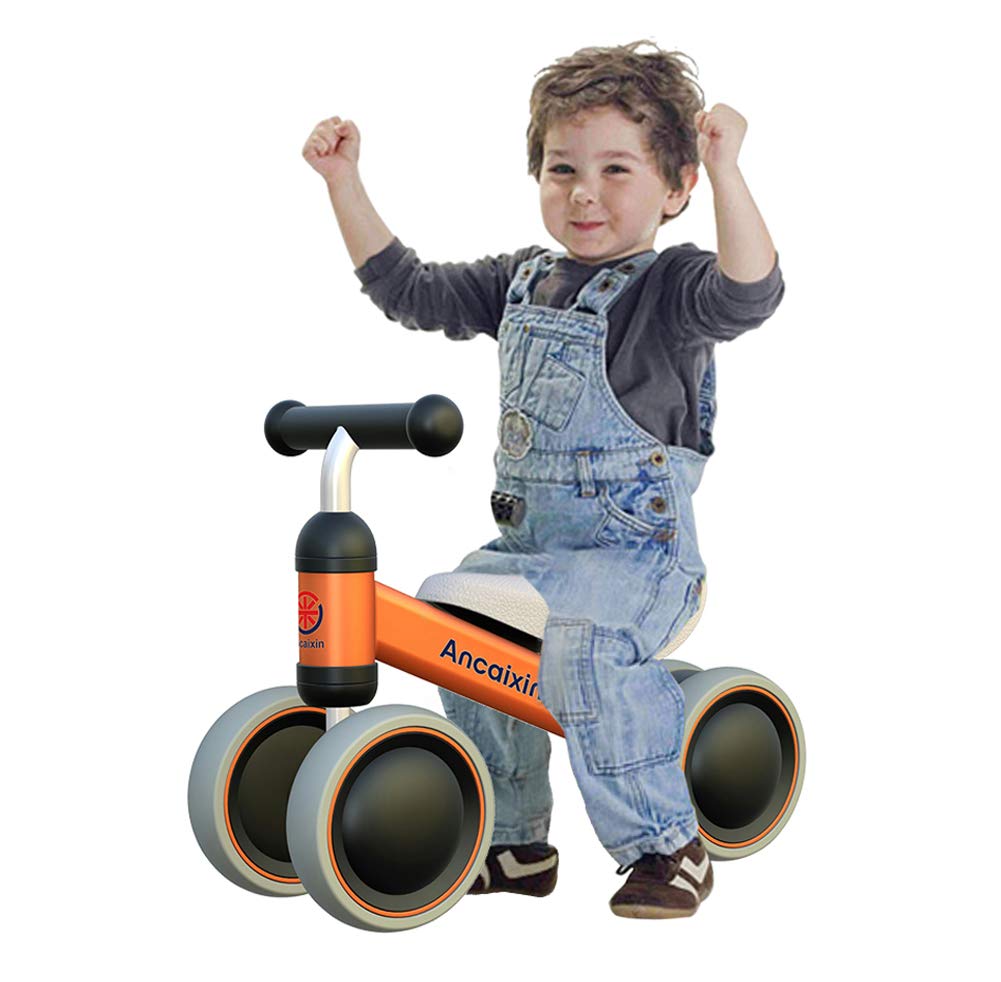 Ancaixin Baby Balance Bikes Bicycle Children Walker 10 Month -24 Months Toys for 1 Year Old No Pedal Infant 4 Wheels Toddler First Birthday New Year Gift