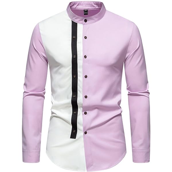 Amazon.com: Men's Semi Formal Business Dress Shirt Long Sleeve Slim Fit  Button Down Shirt Stylish Color Block Casual Shirt Blouse : Clothing, Shoes  & Jewelry