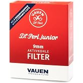 Vauen Dr. Perl Junior 9mm Pipe Filters - 40 Count - Activated Charcoal &amp; Ceramic Caps