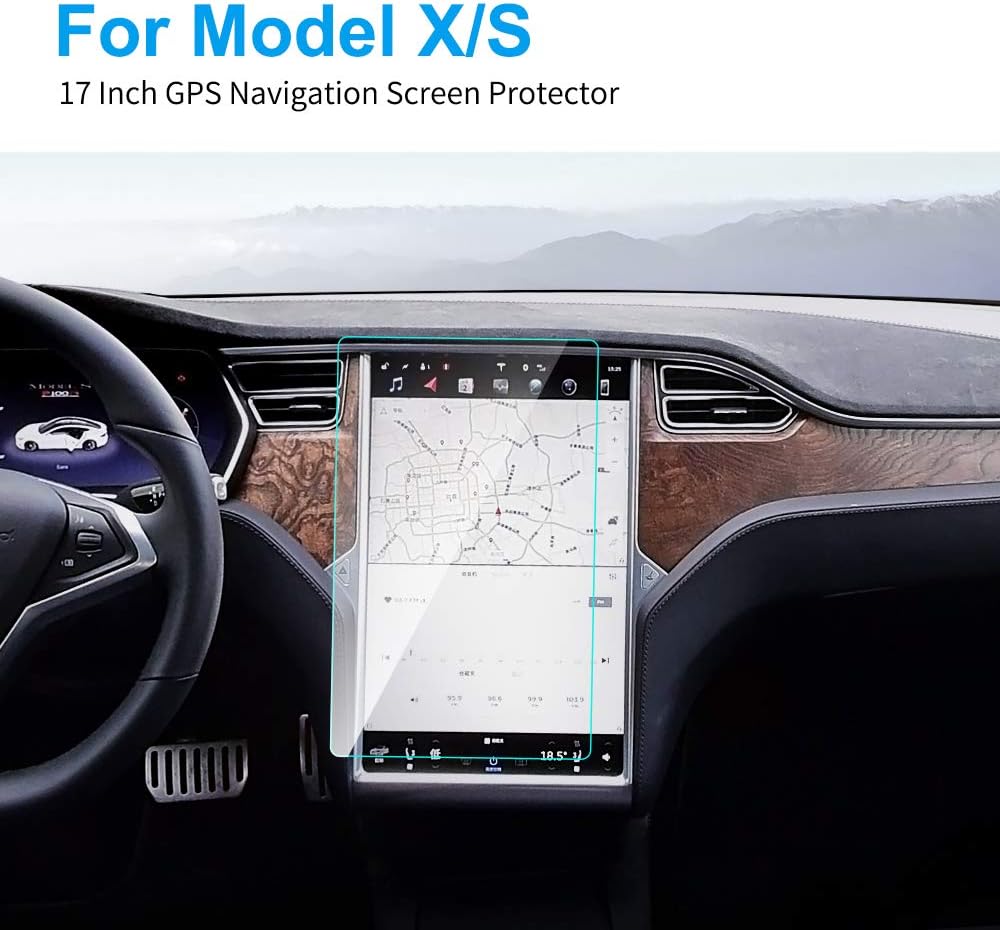 FANGPAN 17 Inch Car GPS Navigation Screen Protector Tempered Glass,For Tesla Model X Model S, Center Control Touchscreen Protective Film