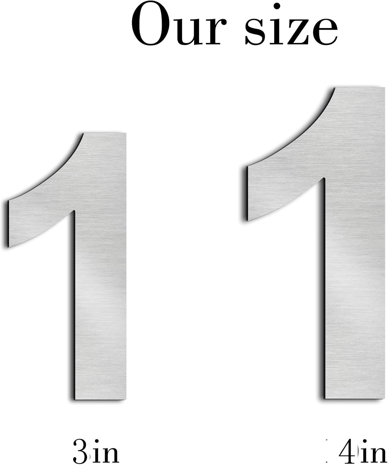 nanlyiau house numbers height 7.5cm Used for mailbox door house street made of solid Stainless Steel SUS304 adhesive(3in number 1) - Image 5