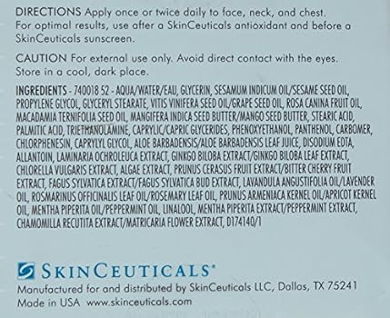 skinceuticals emollience ingredients