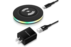 SIDPRO Samsung Wireless Charger Fast Charging Pad Wireless Charger Android Phone Charger Station for Samsung Galaxy S24 Ultra S24+ S24 S23 S22+ S21 S20 FE, iPhone 16 15 14, Pixel 9 8a 7 Pro, with QC Adapter