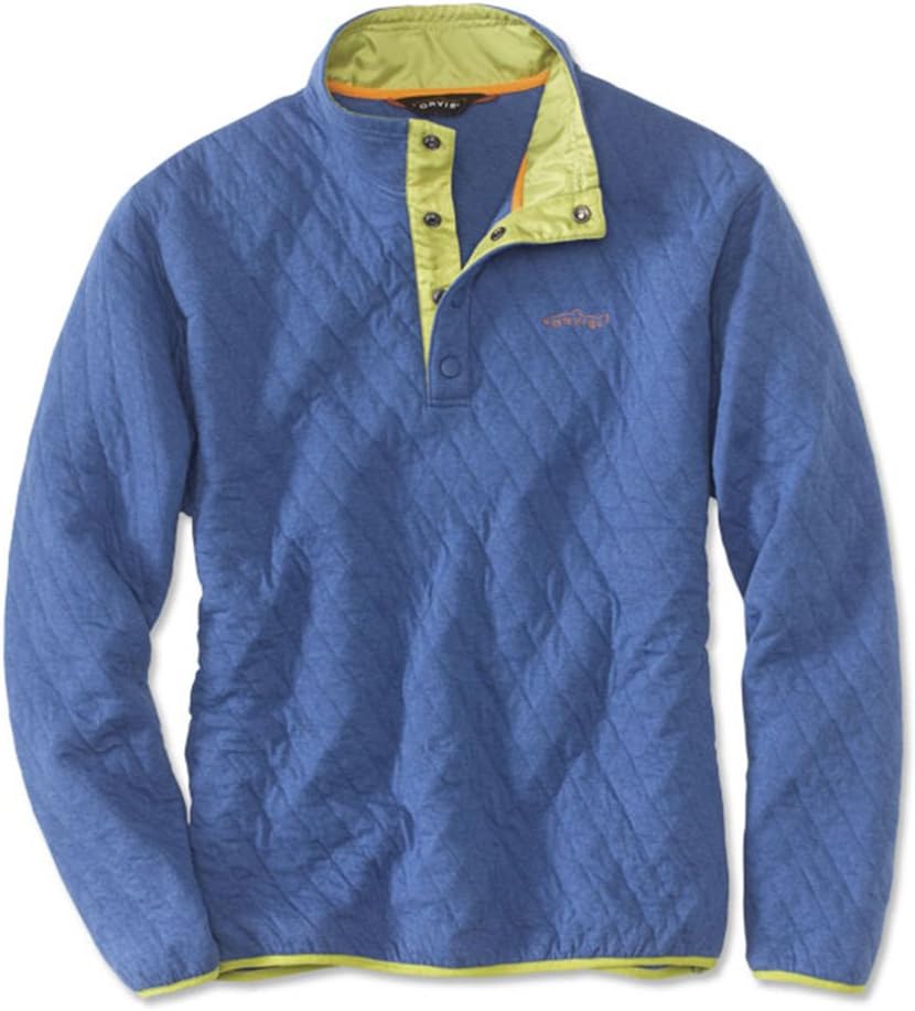 Orvis Men's Trout Bum Quilted Snap Sweatshirt/Trout Bum Quilted Snap Sweatshirt, Royal, Large