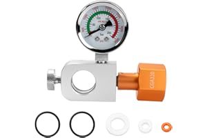 GYPNS Soda Exchange Carbonator Quick Adapter with Pressure Gauge for Terra/Art/DUO Soda Maker Machine.CO2 Cylinder Adapter Compatible With CGA320 CO2 Tank to White Quick Connect Canister Refill Station