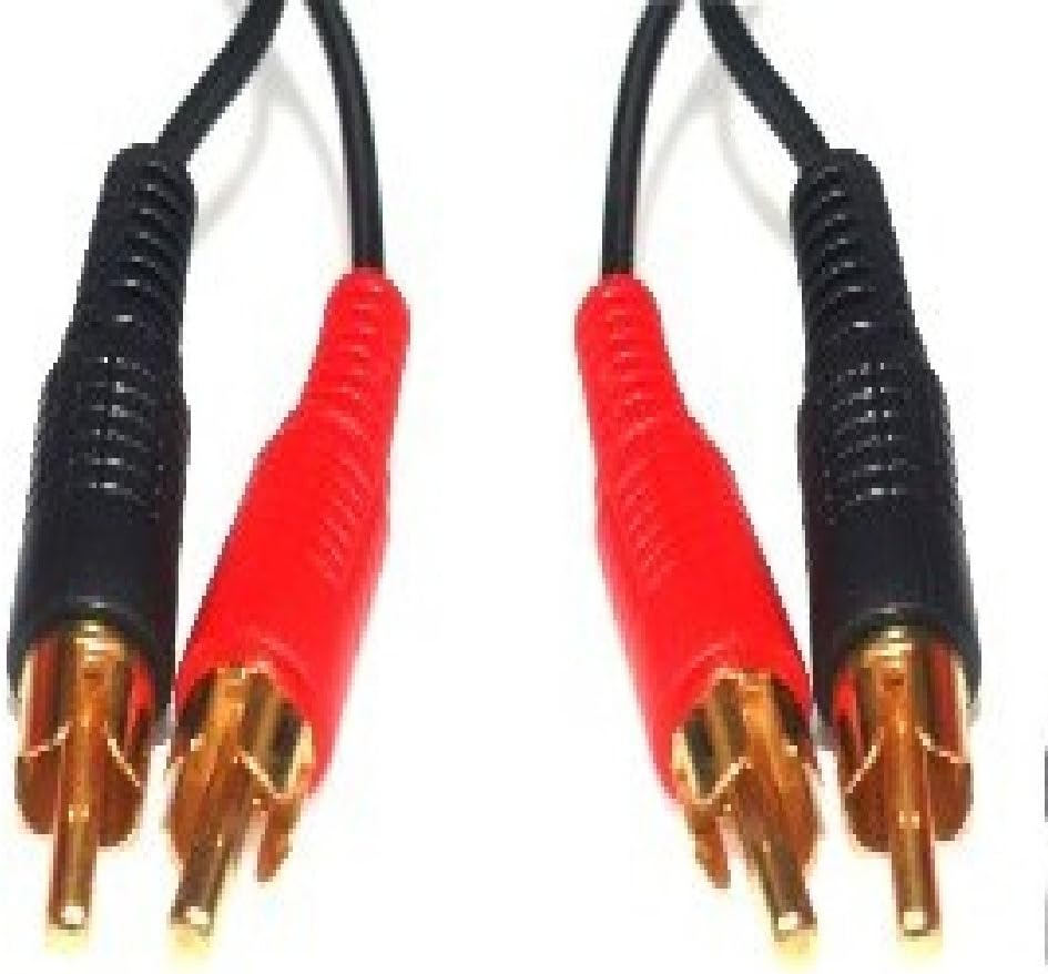 World of Data 1m TWIN RCA Cable - Premium Quality (100% Copper Wire) - Phono - 24k Gold - Male to Male - Left & Right Audio - Stereo - 2RCA - 2xRCA - Image 4