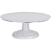 Ateco Revolving Cake Decorating Stand, Aluminum Turntable and Cast Iron Base with Non-Slip Pad, 12-Inch