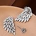 Diamond Pearl Double Ball Front Earrings Vintage Wings Earring