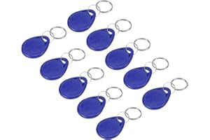 MECCANIXITY ID Card Key Fobs RFID Proximity 125KHz Read Only Contactless Token Tag for Door Entry Access Control Blue 10 Pack