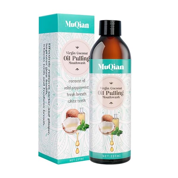 COCONUT OIL PULLING ALCOHOL FREE MOUTHWASH FOR FRESH BREATH, WHITE TEETH & HEALTHY TEETH & GUMS