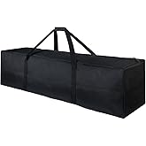 TOPDesign 1-Pack 46 Inch Extra Large Zippered Duffel Bag for Travel Camping Sports Equipment Storage, Waterproof Foldable Luggage Bag with Padded Handles (Black)