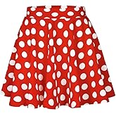 RITERA Plus Size Basic Versatile Stretchy Elastic Waist Flared Casual Mini Skater Skirt/Pleated Plaid Skirt for Women XL-5XL