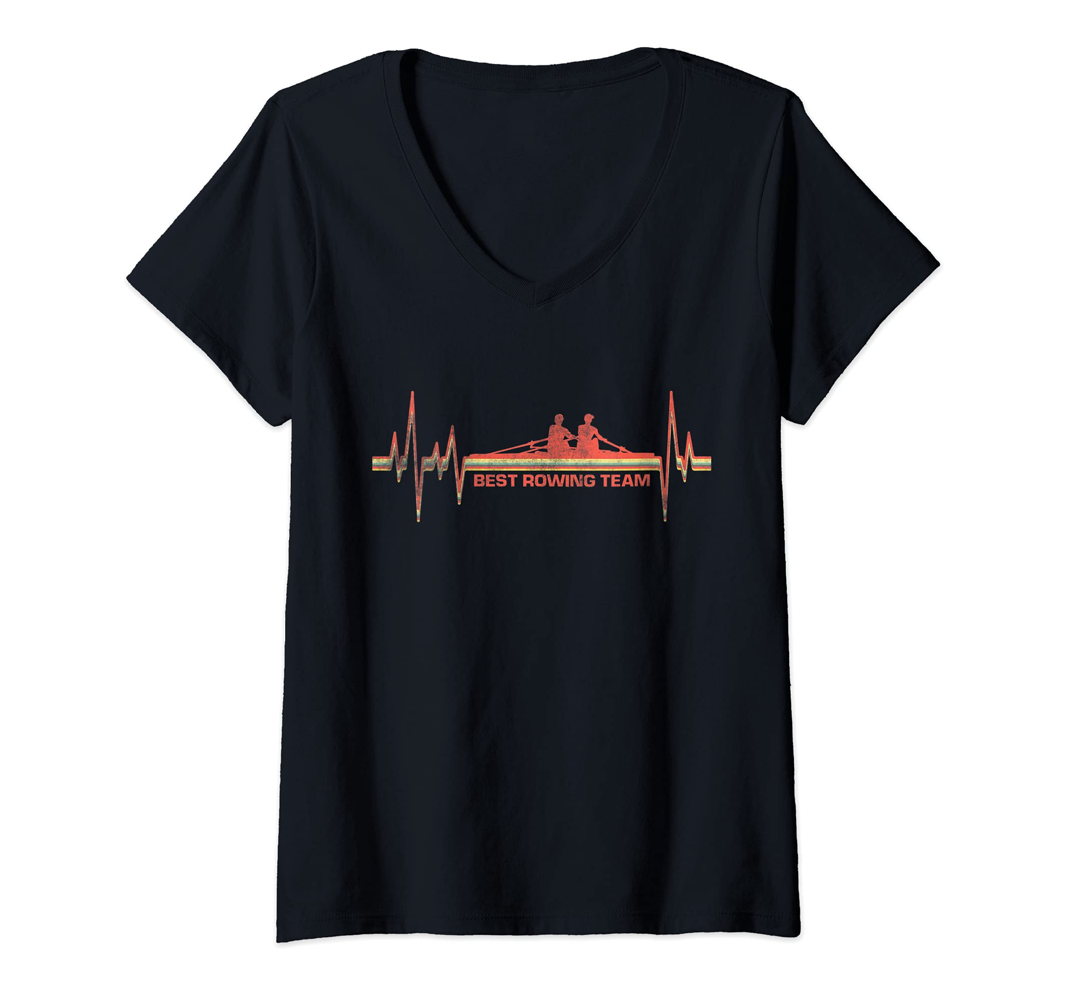 Womens Best Rowing Team V-Neck T-Shirt