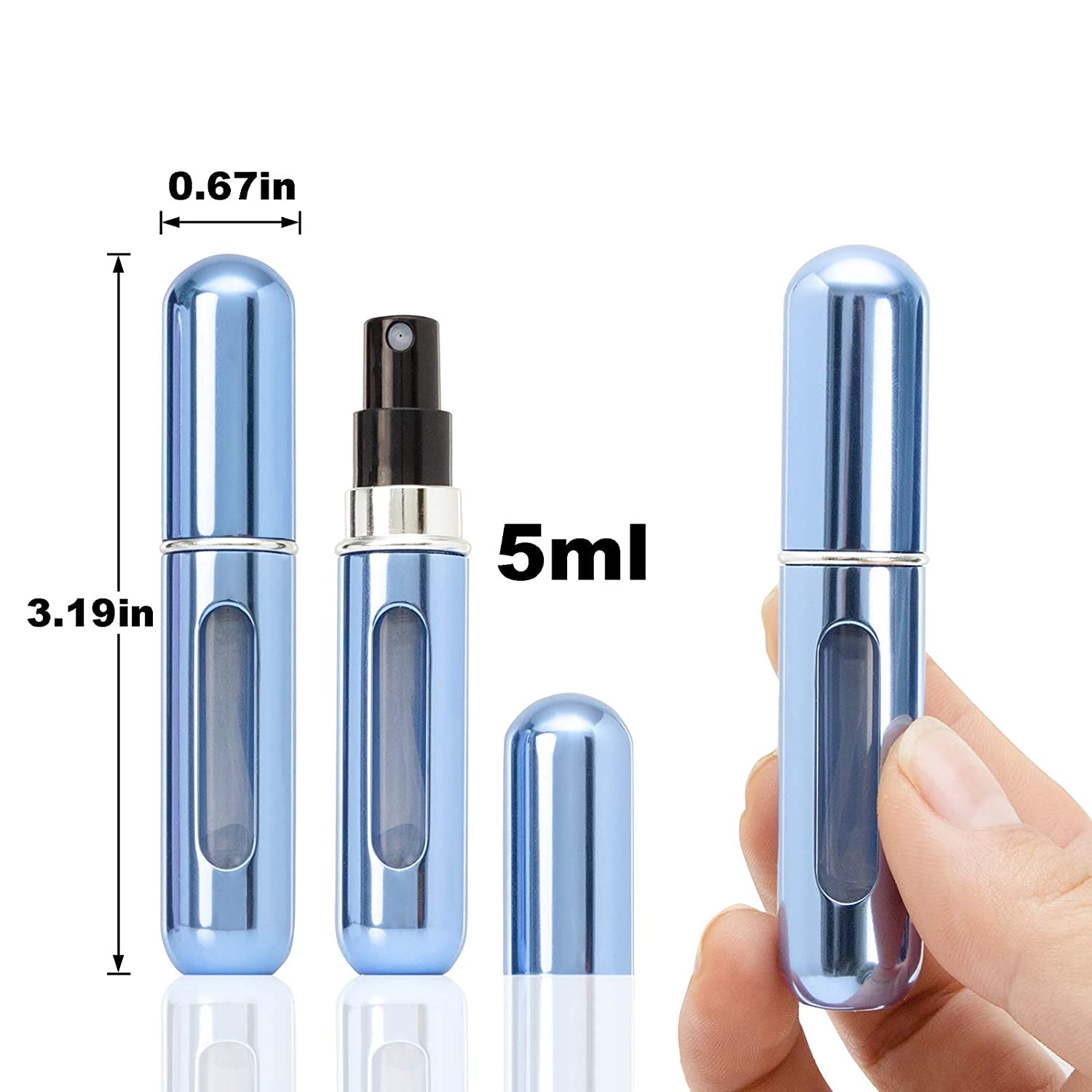 YOCASII 4PCS Refillable Perfume Atomizer Bottle, Travel Perfume Mini Spray Bottles, Cologne Dispenser, Portable Empty Perfume Spray Bottle, Container with Bag