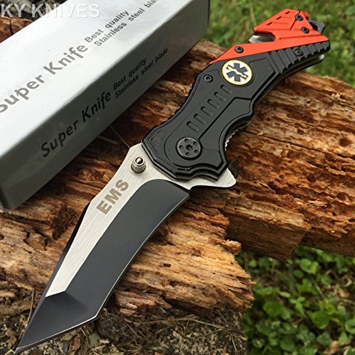 Snake Eye Tactical EMS EMT Rescue Style Assisted Opening Knife with Clip