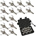 14PK Hunting Broadheads, Archery Judo Broadheads 100 Grain Points Tips with Storage Box, 4mm Stainless Steel Archery Arrowhea