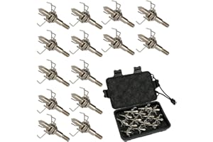 14PK Hunting Broadheads, Archery Judo Broadheads 100 Grain Points Tips with Storage Box, 4mm Stainless Steel Archery Arrowhea