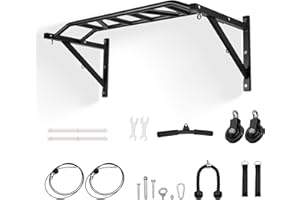 VEVOR Pull Up Bar, Multi-Grip Wall Mounted Pull Ups, 50 in Width Multifunctional Chin Up Training Station, Heavy Duty Steel U