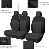 TOYOUN Van Seat Covers Universal Fit Front Driver Passenger 2+1 Black view 4