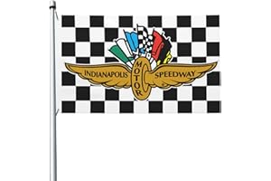 HELLOKUGOU Double Printed Indiana-Polis Motor Black White Checkered Flag Fly Banner Garden Flag Yard Outdoor 3x5 Ft